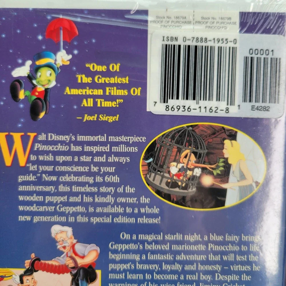 SEALED Pinocchio 60th Anniversary Edition Walt Disney VHS New Edition (1999) - Picture 9 of 12